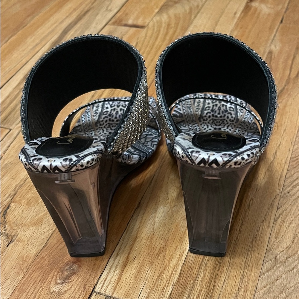 Camilla Black and White Rhinestone Heels - Picture 3 of 3